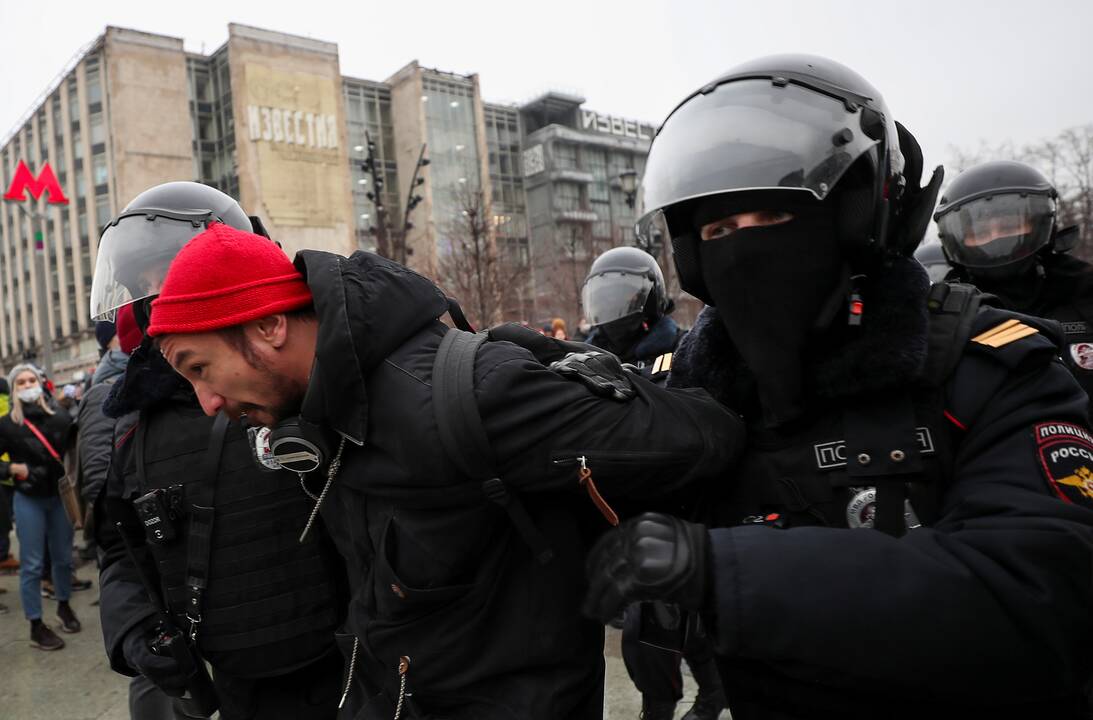 Maskvoje areštuojami protestuojantys A. Navalno šalininkai