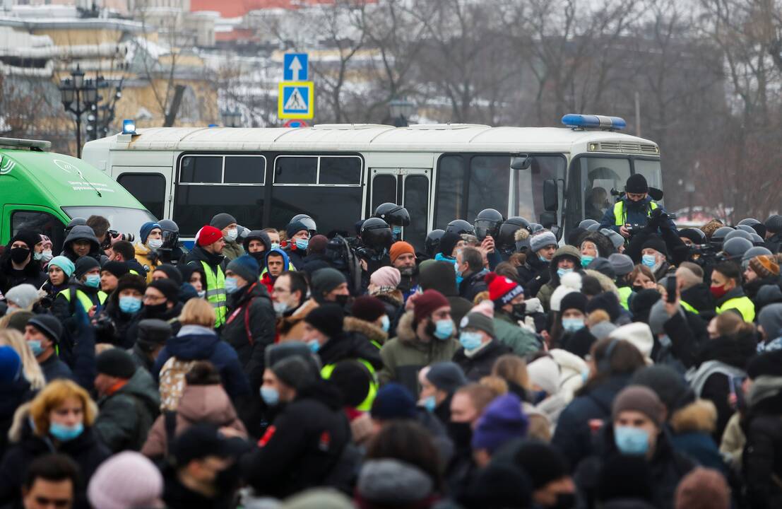 Maskvoje areštuojami protestuojantys A. Navalno šalininkai