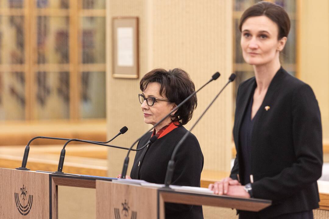 V. Čmilytės-Nielsen ir Lenkijos Seimo maršalkos spaudos konferencija