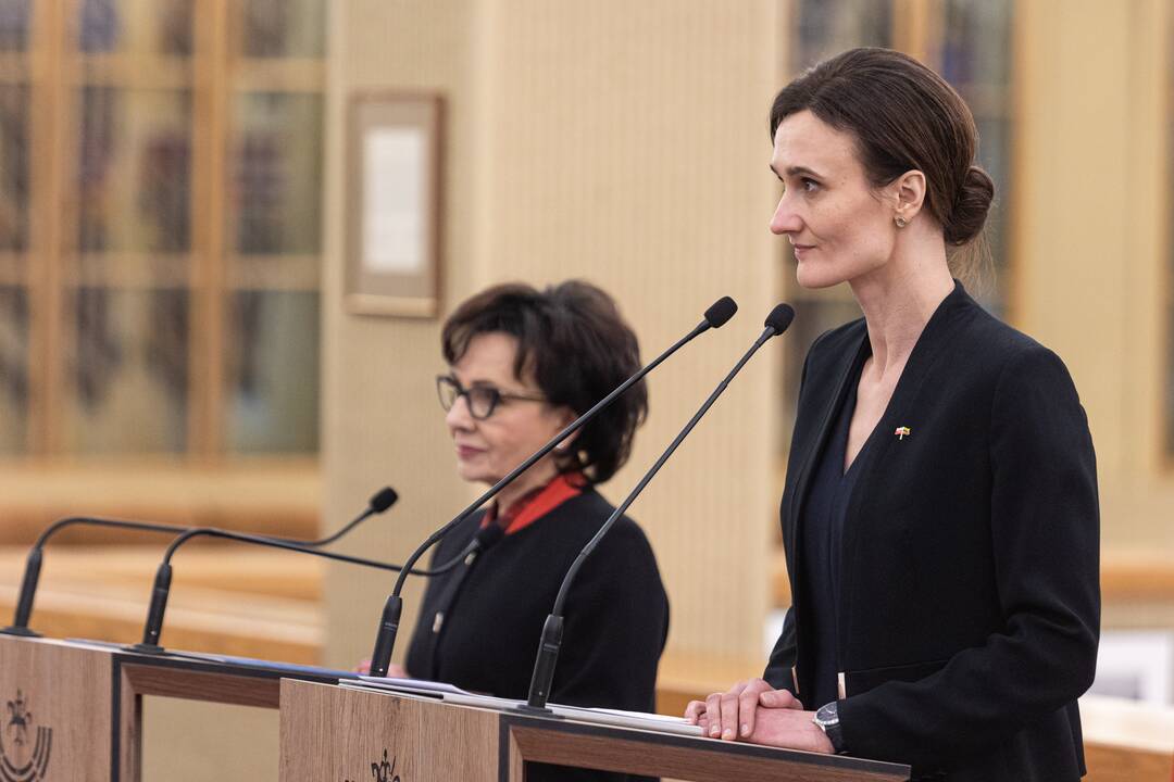 V. Čmilytės-Nielsen ir Lenkijos Seimo maršalkos spaudos konferencija