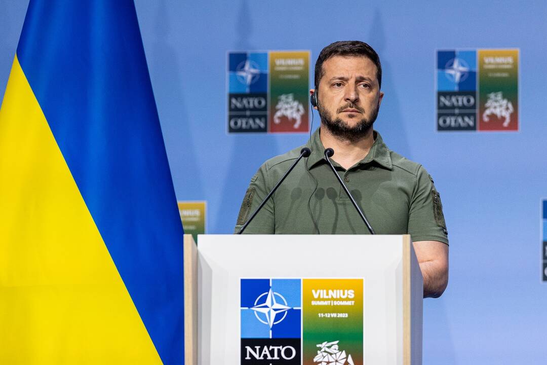 V. Zelenskio spaudos konferencija NATO viršūnių susitikime Vilniuje