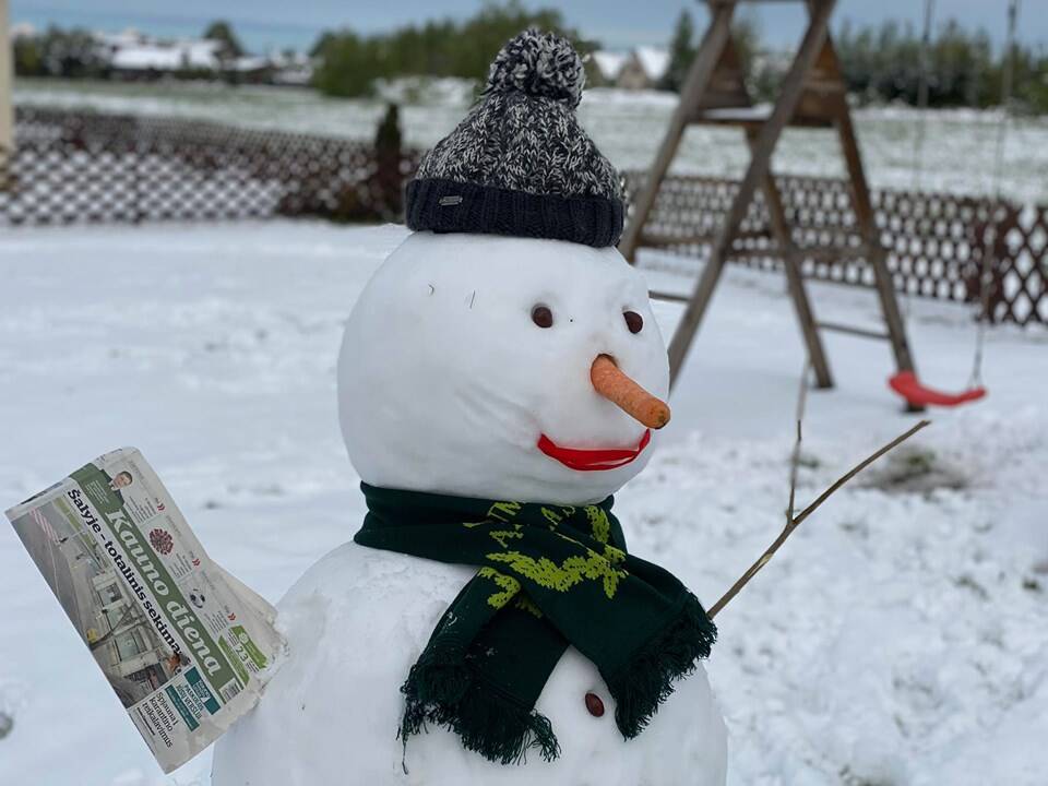 Kauniečių užfiksuotas sniegas gegužės 12-ąją