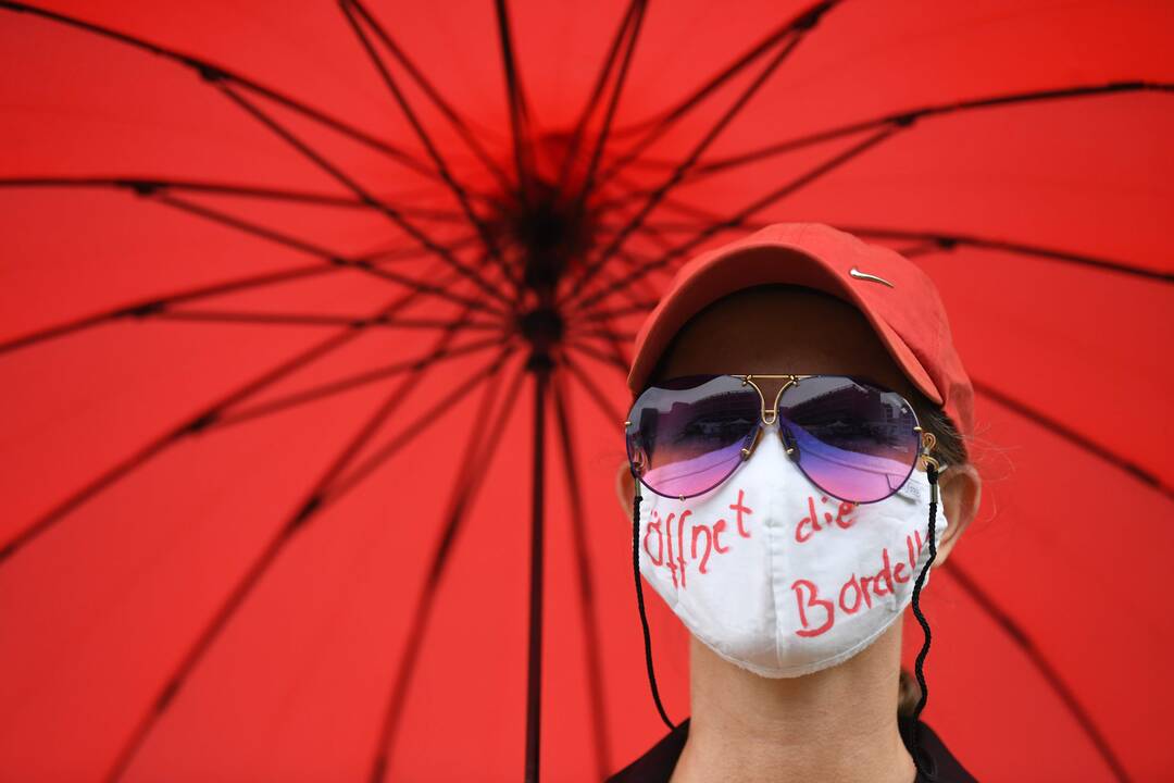 Koronaviruso skeptikų demonstracija Vokietijoje