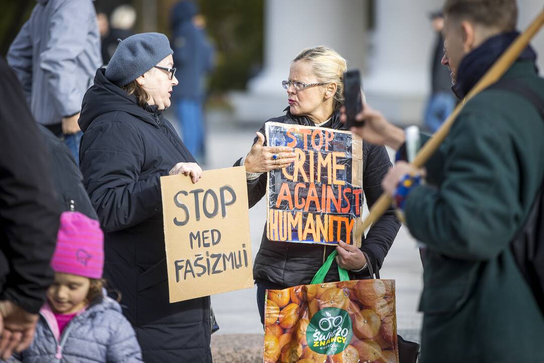 A. Astrauskaitės mitingas prieš pandemijos valdymą Vilniuje