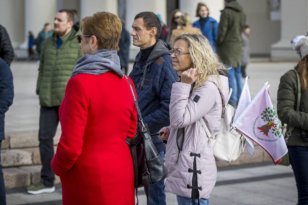 A. Astrauskaitės mitingas prieš pandemijos valdymą Vilniuje