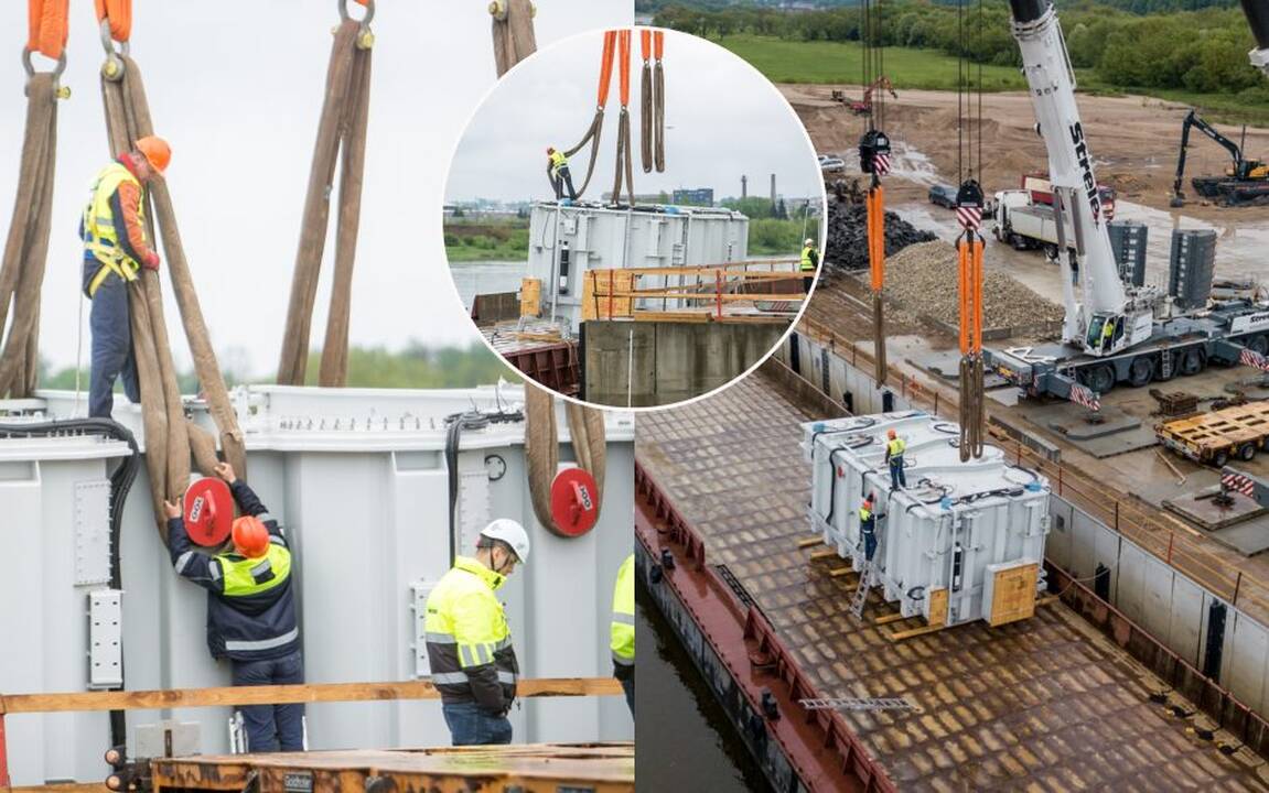 Pajėgumai: barža „Tauragnas“ galėtų gabenti šešis tokius supersunkius autotransformatorius – net iki 1 000 t krovinį.