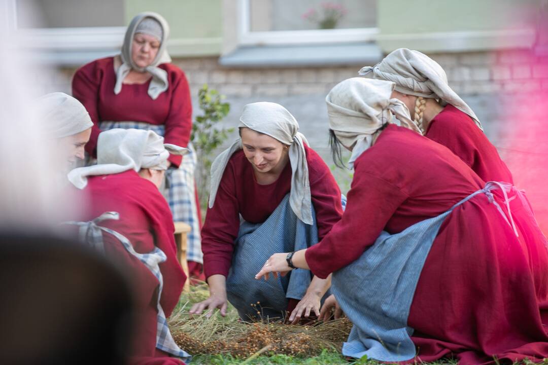 Išradingai: performanso apie linamynį organizatoriai siekė perteikti bendro darbo grožį ir smagumą.