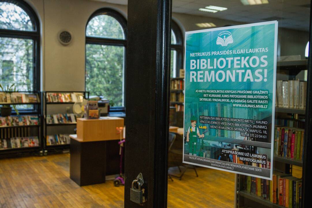 Rekonstrukcijai uždaromas Kauno V. Kudirkos bibliotekos padalinys