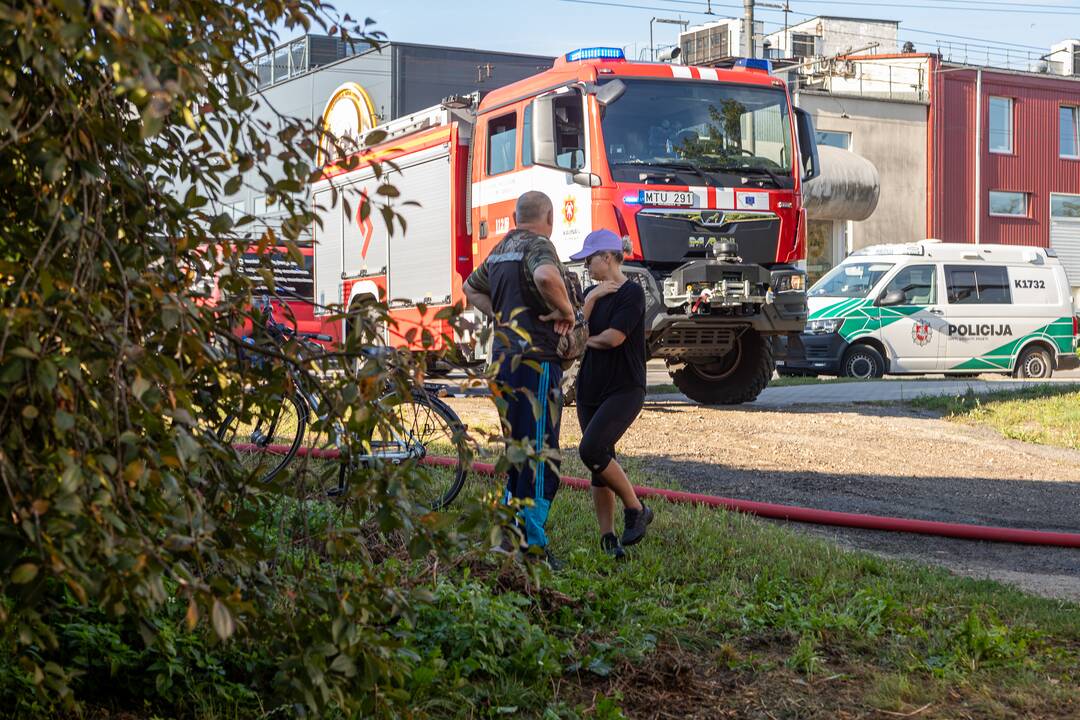 Gaisras Vilijampolėje: degė pastatai ir automobilis