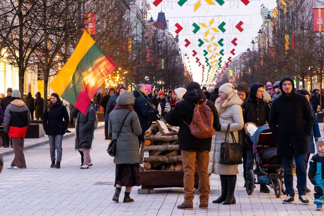 Vilniaus centre uždegti simboliniai laužai