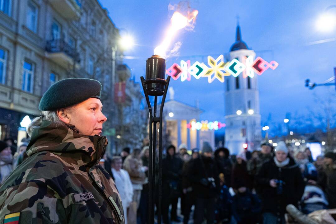 Vilniaus centre uždegti simboliniai laužai