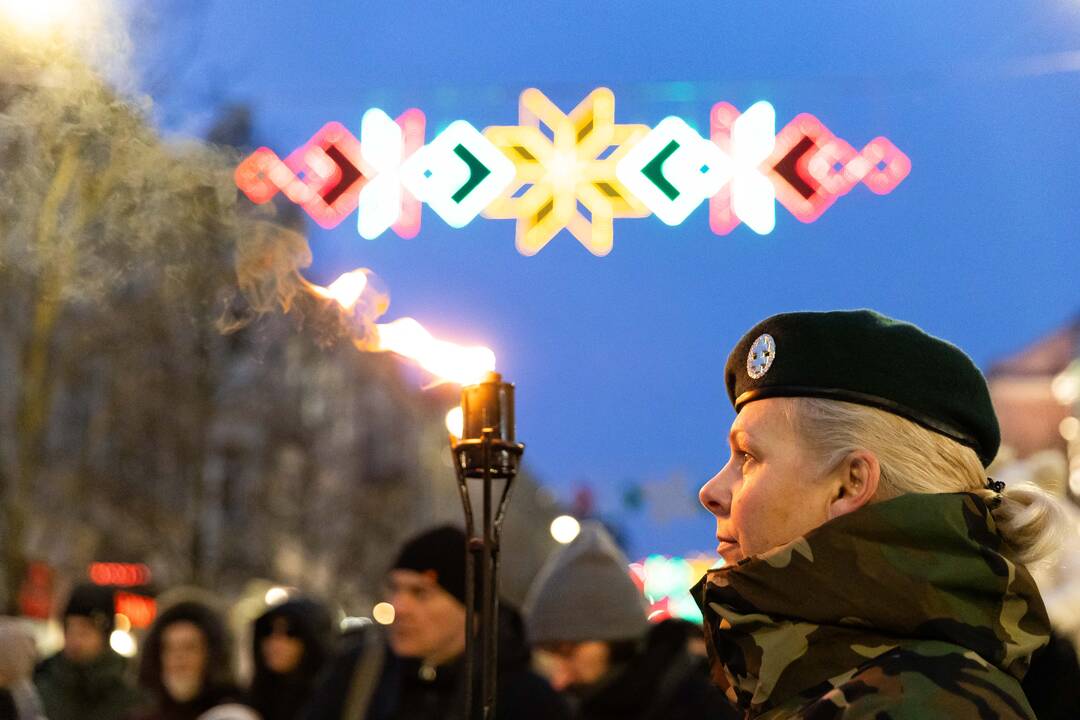 Vilniaus centre uždegti simboliniai laužai