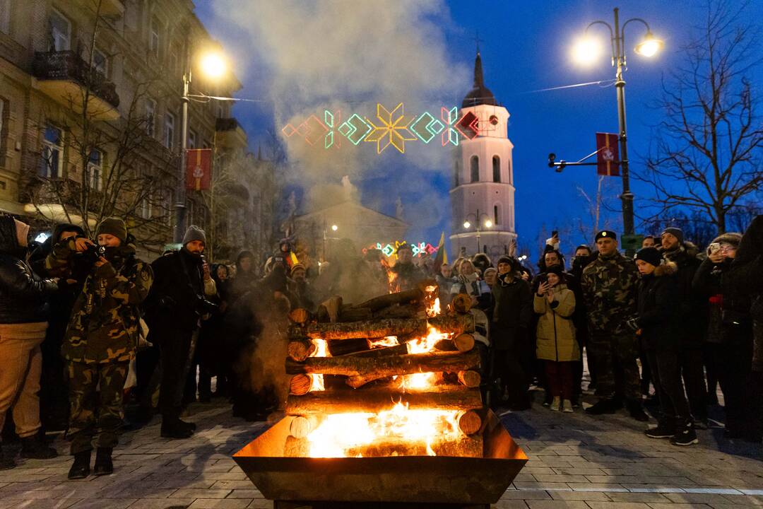 Vilniaus centre uždegti simboliniai laužai