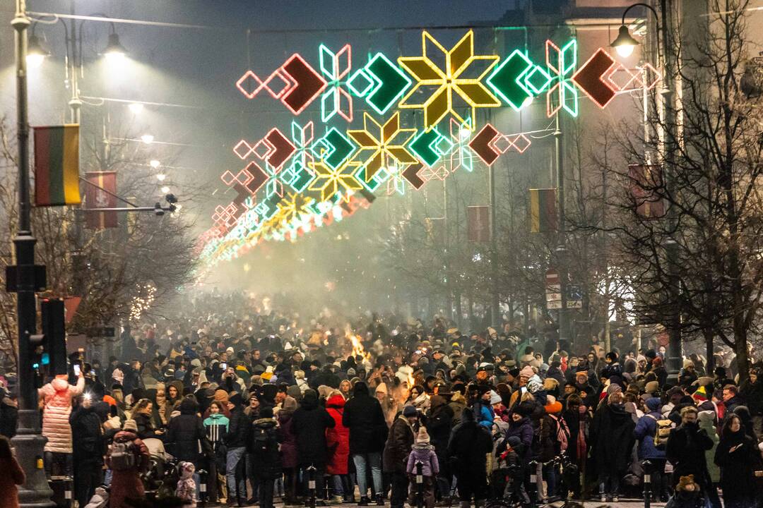 Vilniaus centre uždegti simboliniai laužai