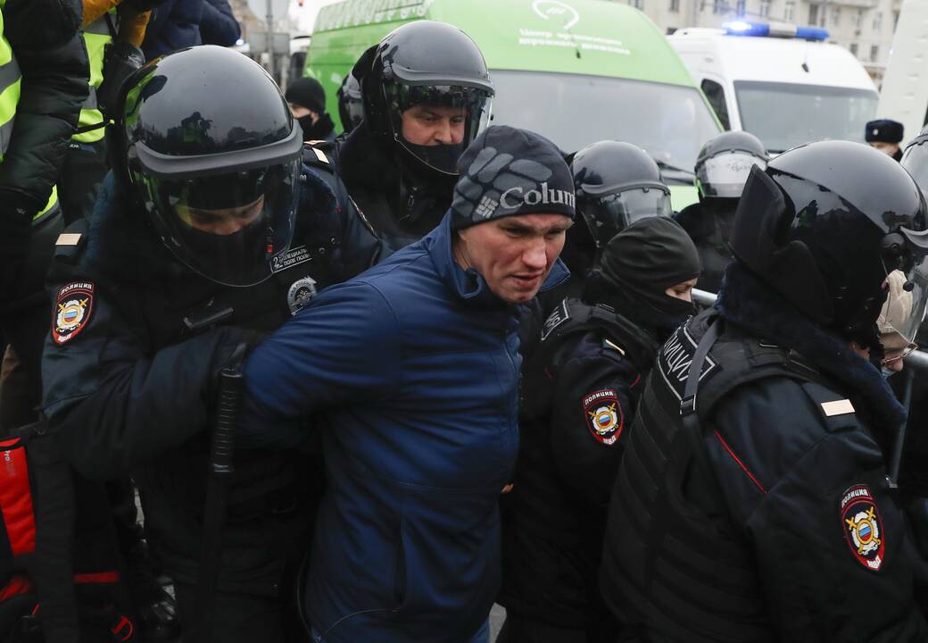 Maskvoje areštuojami protestuojantys A. Navalno šalininkai