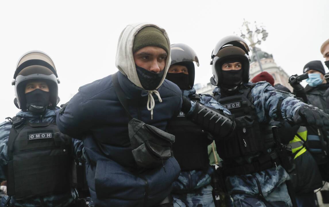 Maskvoje areštuojami protestuojantys A. Navalno šalininkai