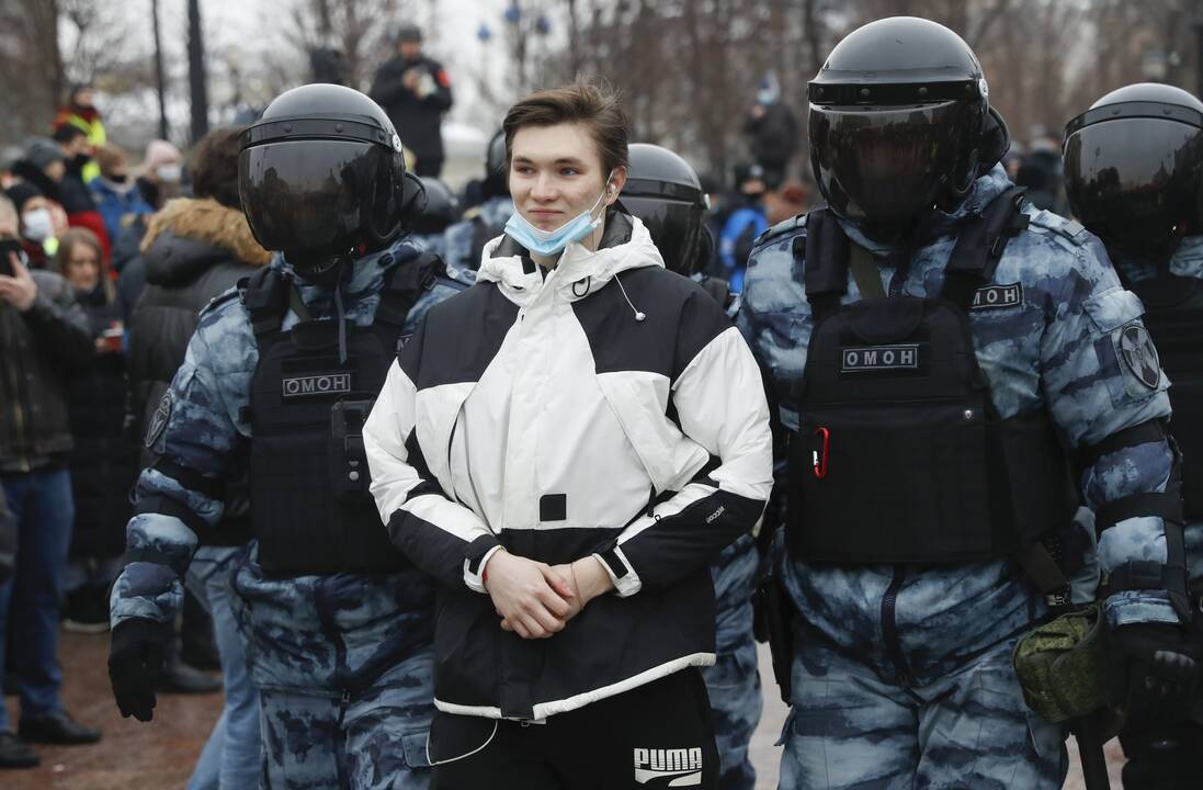 Maskvoje areštuojami protestuojantys A. Navalno šalininkai