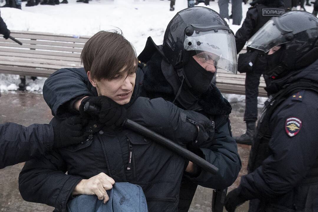 Maskvoje areštuojami protestuojantys A. Navalno šalininkai