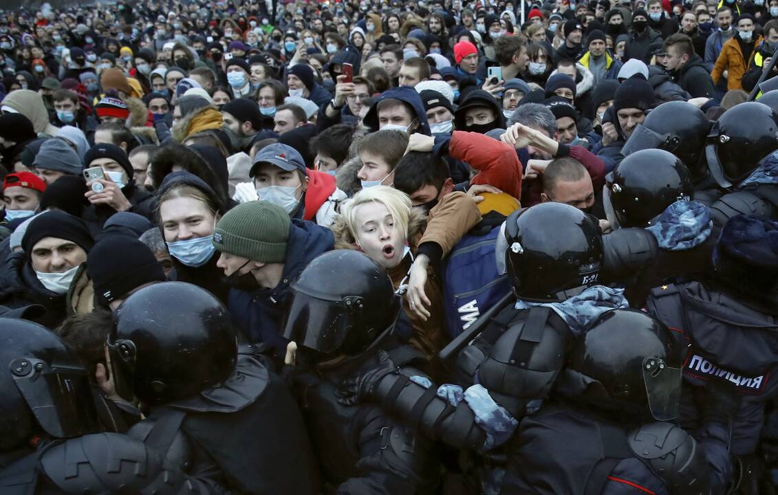 Maskvoje areštuojami protestuojantys A. Navalno šalininkai