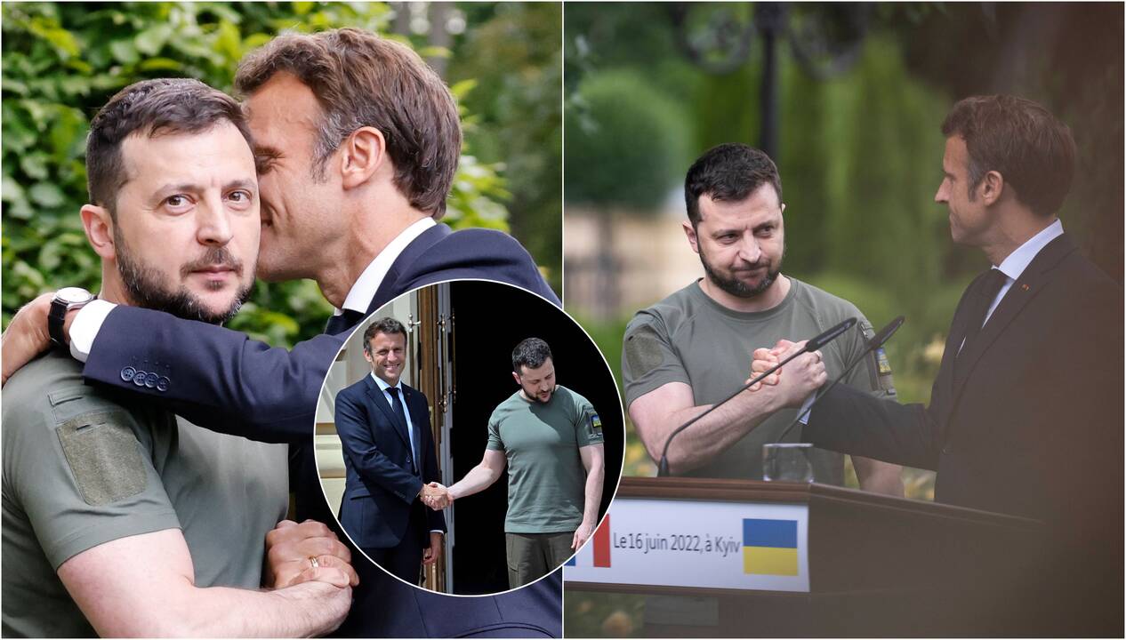 Emmanuelis Macronas ir Volodymyras Zelenskis