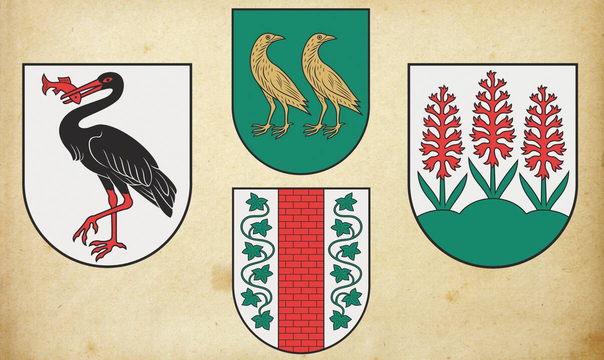 Šiuolaikinės bendruomenės norą gyventi švarioje aplinkoje simbolizuoja ir Kauno rajono miestelių herbai, kuriuose į Raudonąją knygą įrašyti paukščiai ar augalai: Neveronių - juodasis gandras, Užliedžių – griežlė, Linksmakalnio – gegužraibė, Rokų – gebenė.