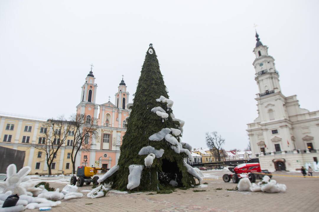 Kaunas atsisveikina su Kalėdų egle