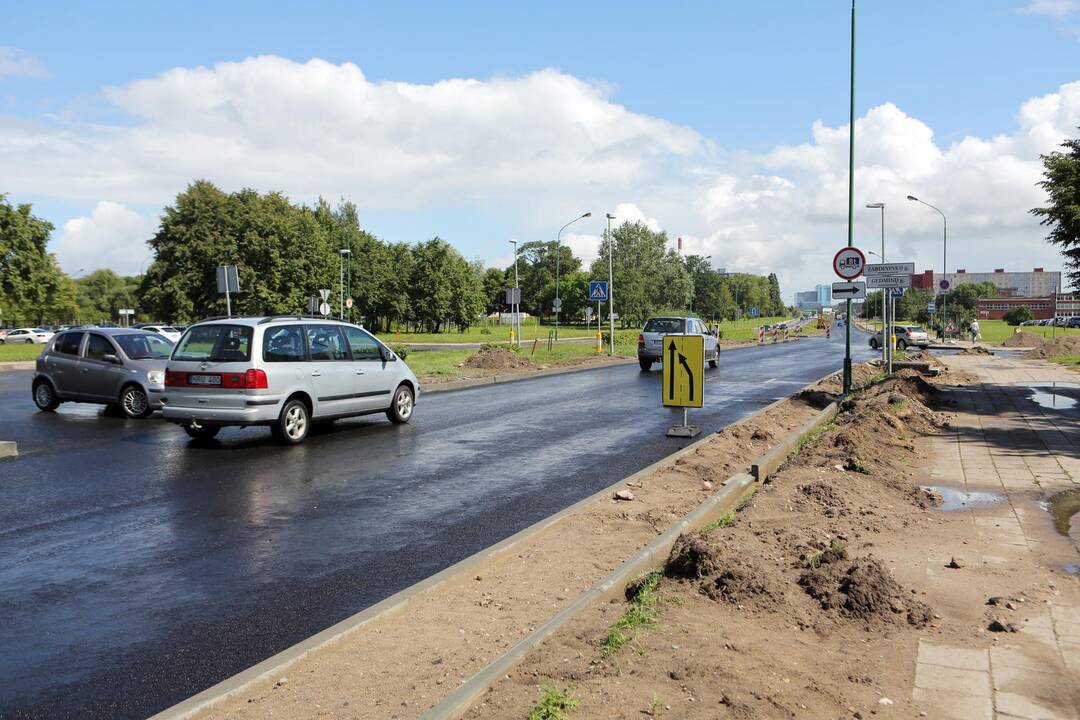 Lūkesčiai: Statybininkų prospekto ruože didieji darbai jau atlikti, likusius tikimasi baigti artimiausiu metu.