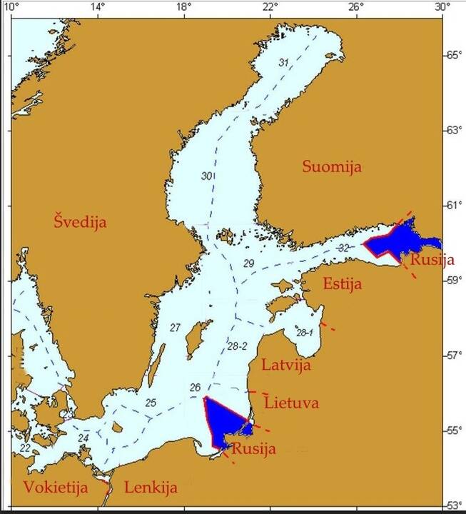 Realybė: Baltijos jūros pakrantės seniai suskirstytos pagal šalis, ir nebūtų jokios prasmės jas iš naujo perskirstyti.