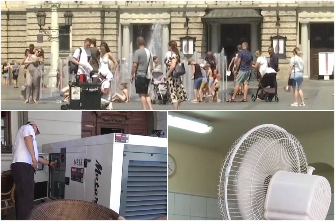 Be elektros gyvenančius ukrainiečius užplūdo karščio banga: atsigaivinti tenka miesto fontanuose?