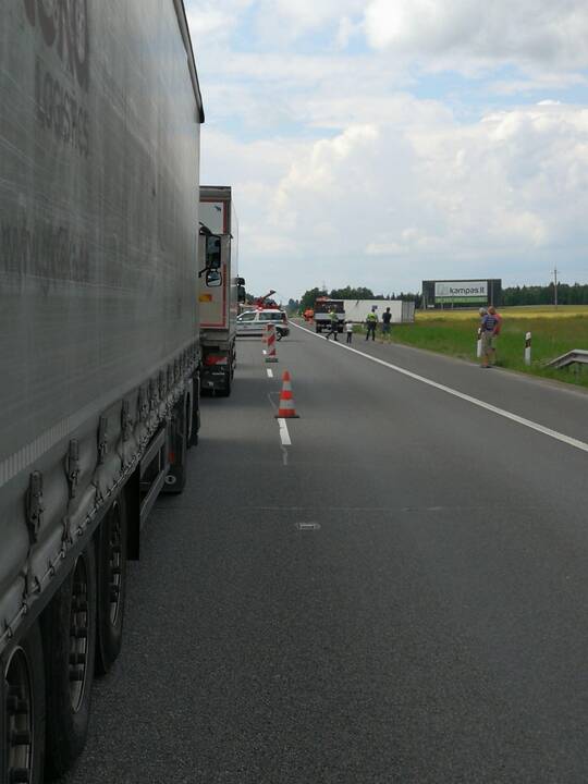 Autostradoje vilkiko avarija sutrikdė eismą