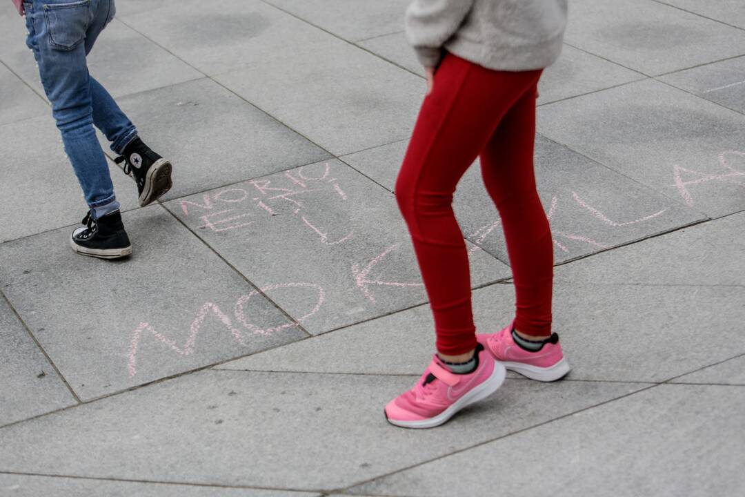 Akcijos „Noriu į mokyklą!“ prie Kauno miesto savivaldybės