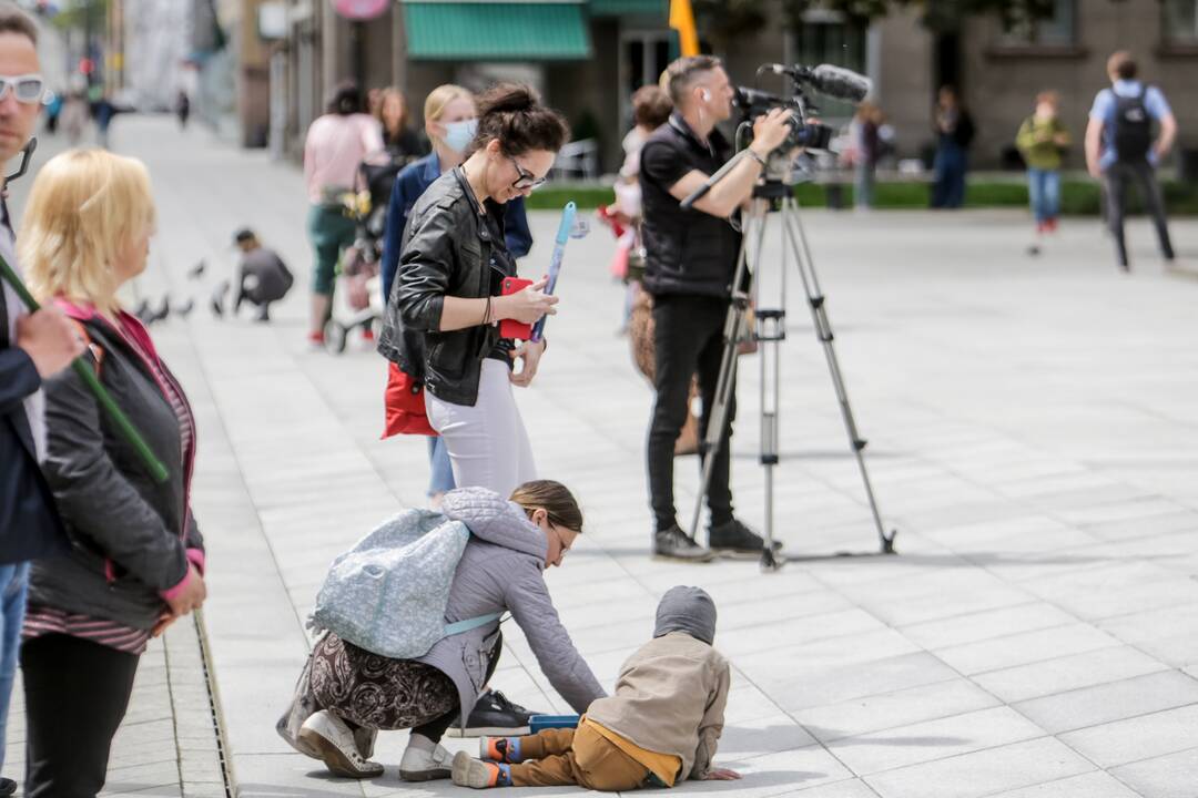 Akcijos „Noriu į mokyklą!“ prie Kauno miesto savivaldybės