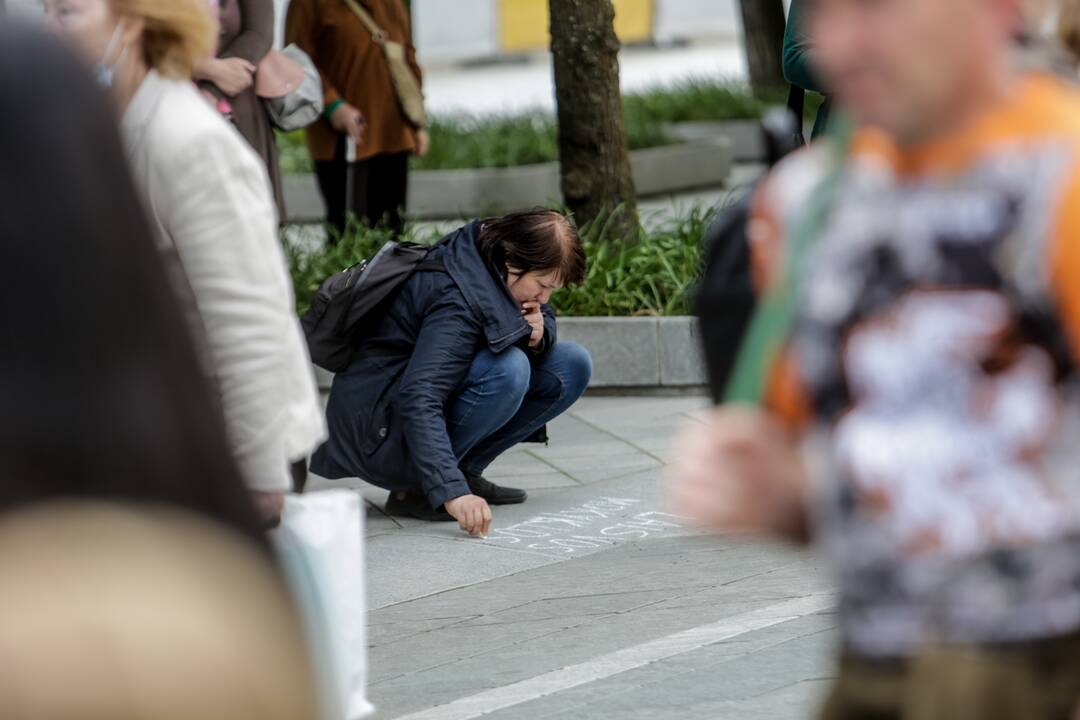 Akcijos „Noriu į mokyklą!“ prie Kauno miesto savivaldybės