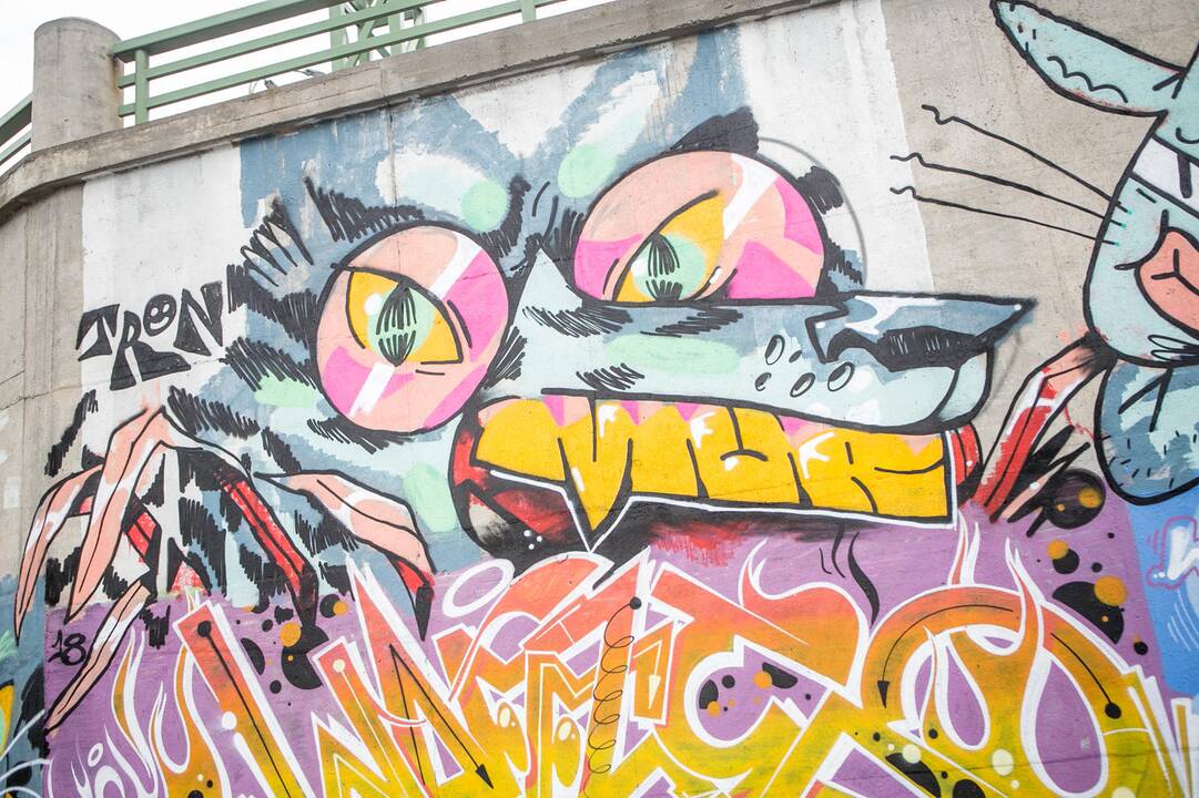Gatvės menas po M. K. Čiurlionio tiltu