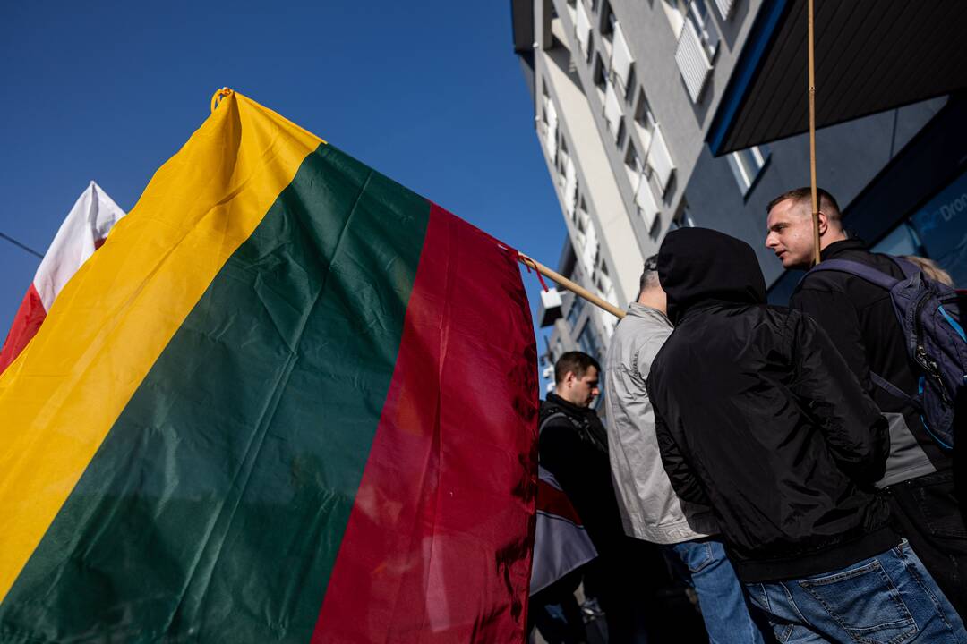 Protestas prie Baltarusijos ambasados