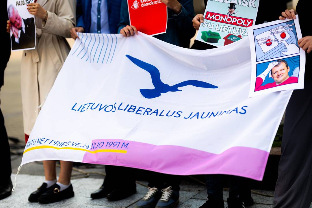 Jaunųjų konservatorių lygos protestas „Gintautai, rinkis: valstybė ar įmonė“