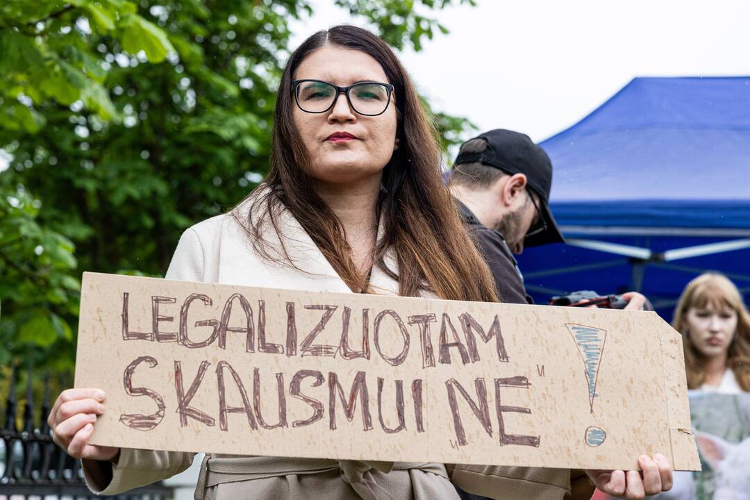Protestas prie Valstybinės maisto ir veterinarijos tarnybos