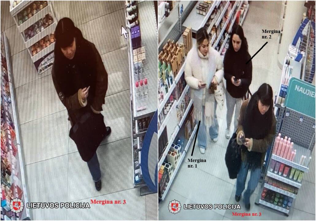 Vilniaus policija prašo pagalbos: kas iš parduotuvės nugvelbė kosmetikos prekes?