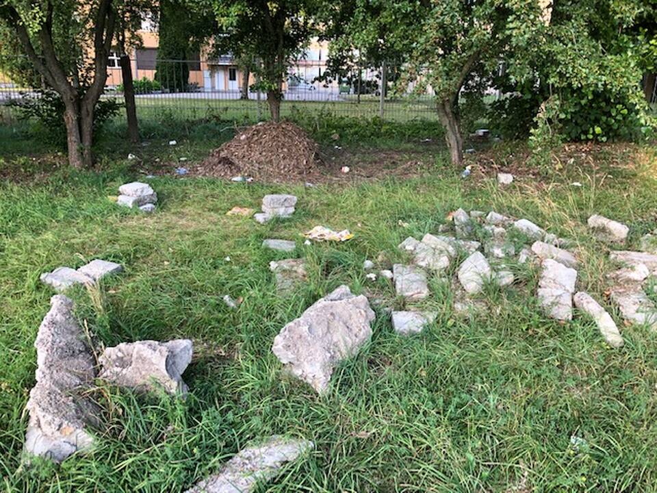Pokyčiai: išardyti bėgimo takelių borteliai liko gulėti pievoje ir jau baigia apželti žole.