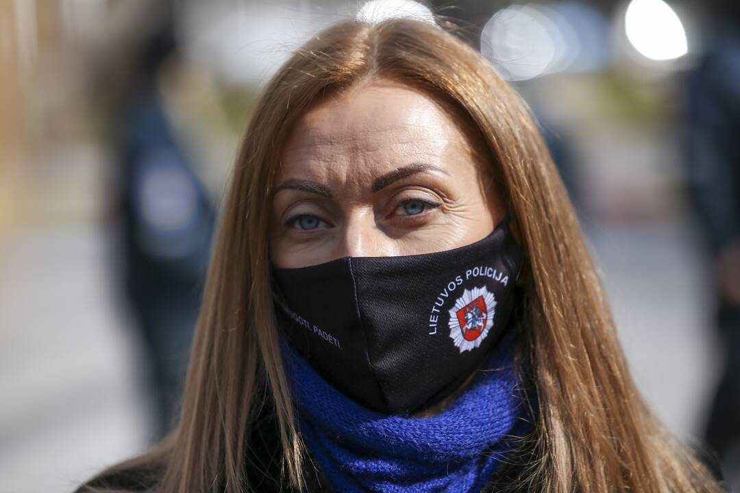 Pareigūnų akcija prie Vyriausybės