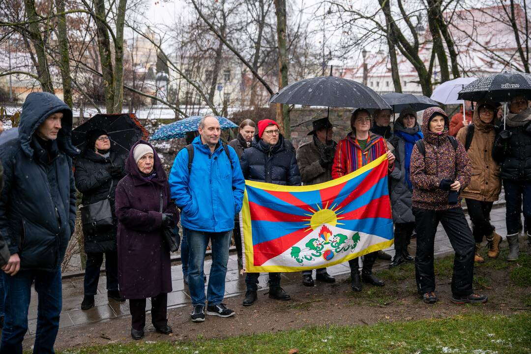 Tibeto skvere atidengta J. Užkuraitytės tapybos kompozicija