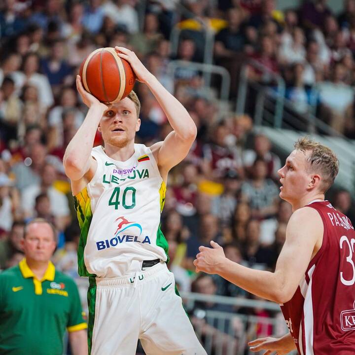 Kontrolinės vyrų krepšinio rungtynės: Latvija – Lietuva 70:52