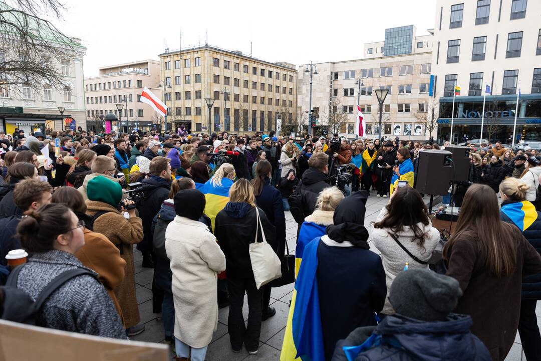 Prie Vyriausybės – mitingas palaikyti Ukrainą