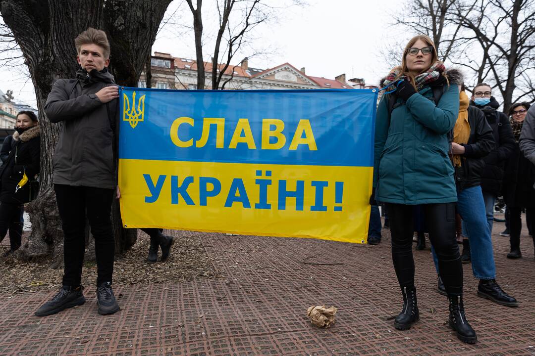 Prie Vyriausybės – mitingas palaikyti Ukrainą