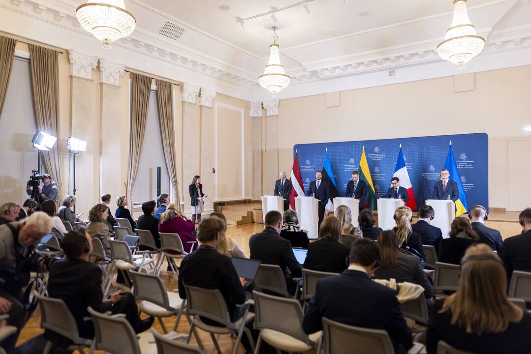 G. Landsbergio, Estijos, Latvijos, Prancūzijos bei Ukrainos ministrų spaudos konferencija