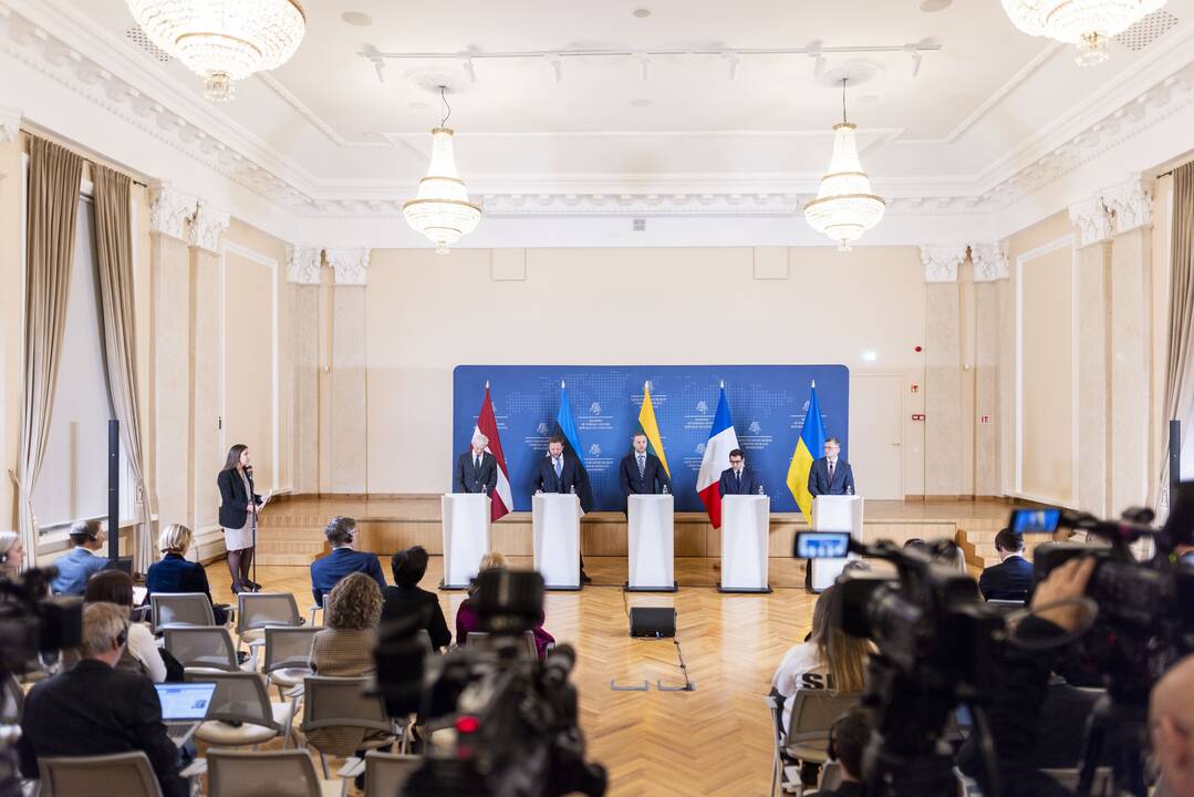 G. Landsbergio, Estijos, Latvijos, Prancūzijos bei Ukrainos ministrų spaudos konferencija