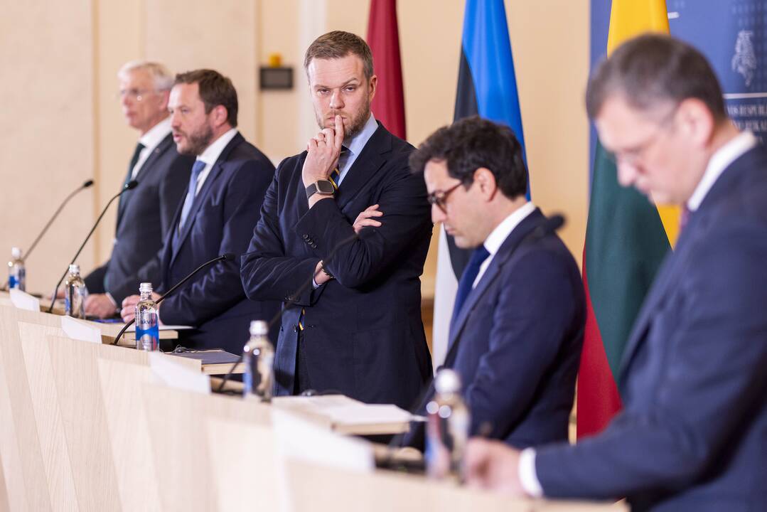 G. Landsbergio, Estijos, Latvijos, Prancūzijos bei Ukrainos ministrų spaudos konferencija