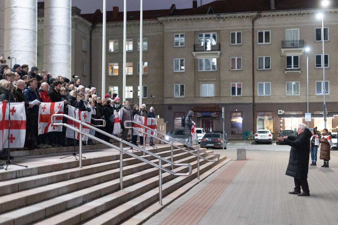 Protestuojančių kartvelų palaikymo akcija Vilniuje