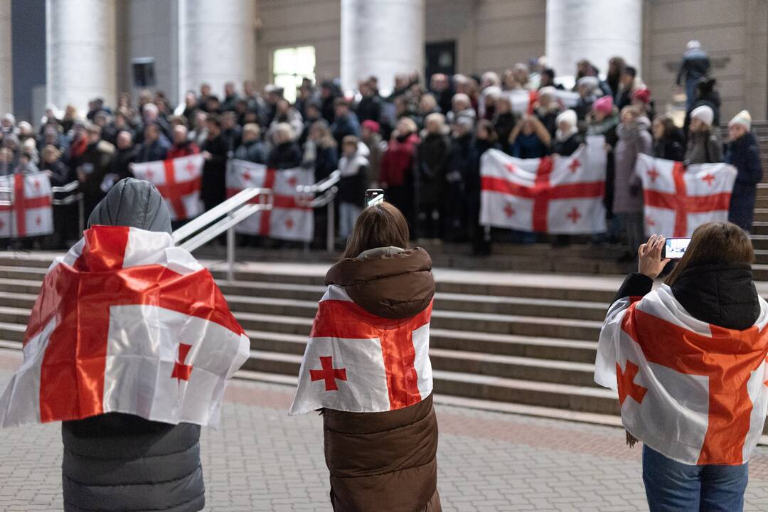 Protestuojančių kartvelų palaikymo akcija Vilniuje