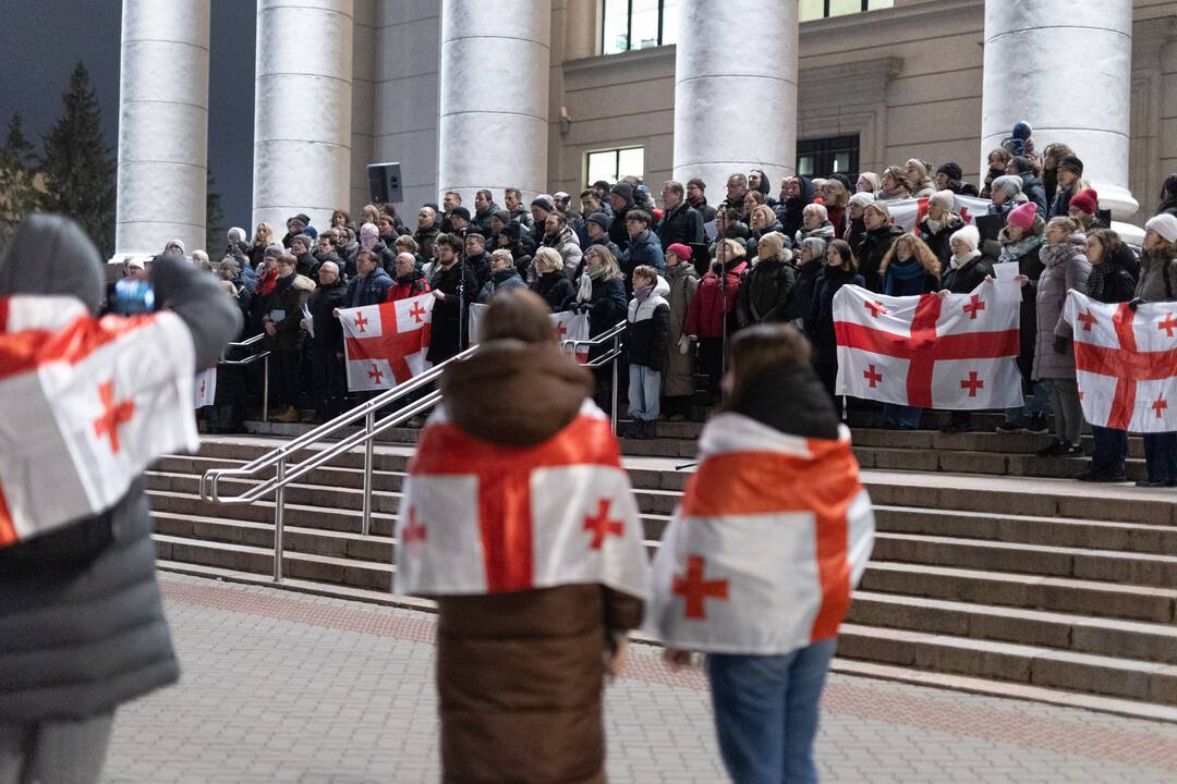 Protestuojančių kartvelų palaikymo akcija Vilniuje